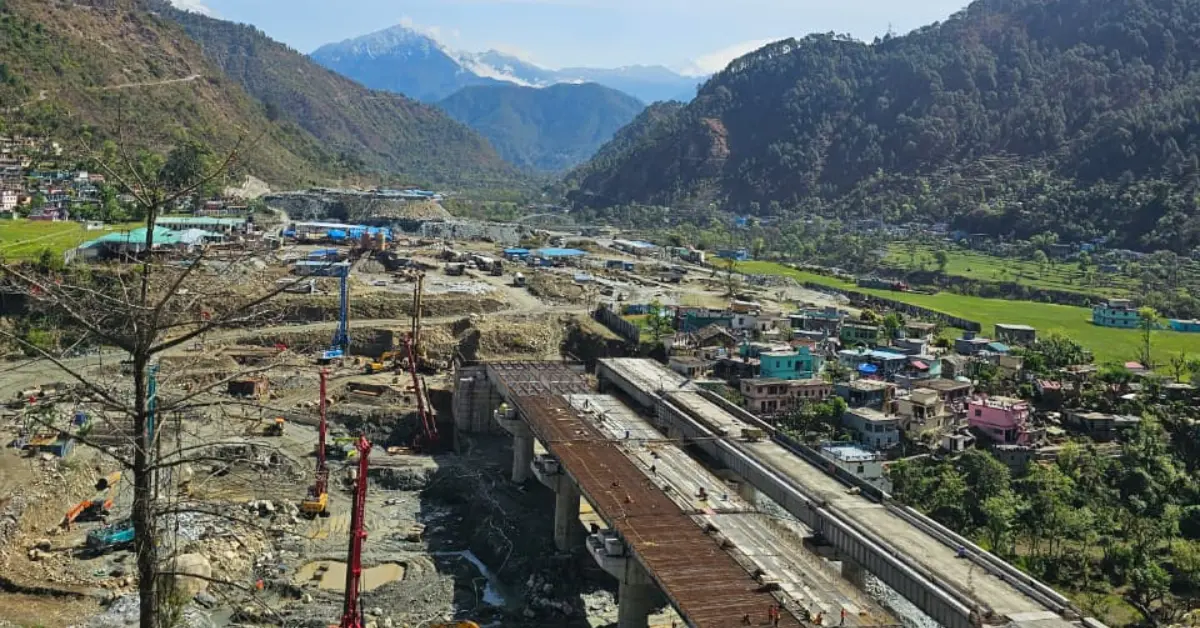 Rishikesh-Karnaprayag rail project bridge construction in Uttarakhand