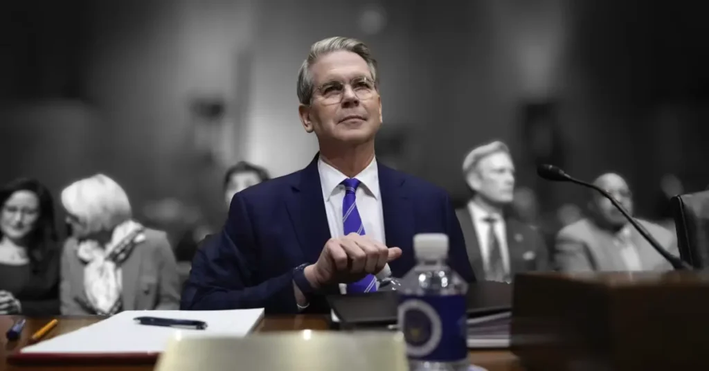 US Treasury Secretary Scott Bessent speaking during a hearing.