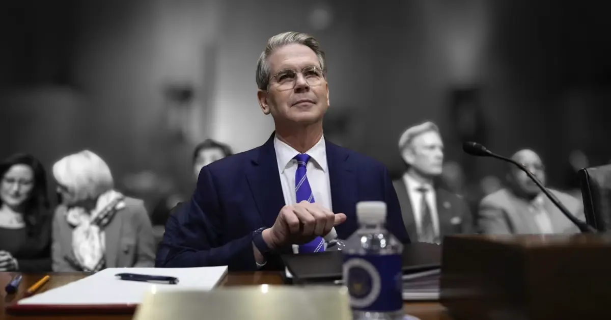 US Treasury Secretary Scott Bessent speaking during a hearing.
