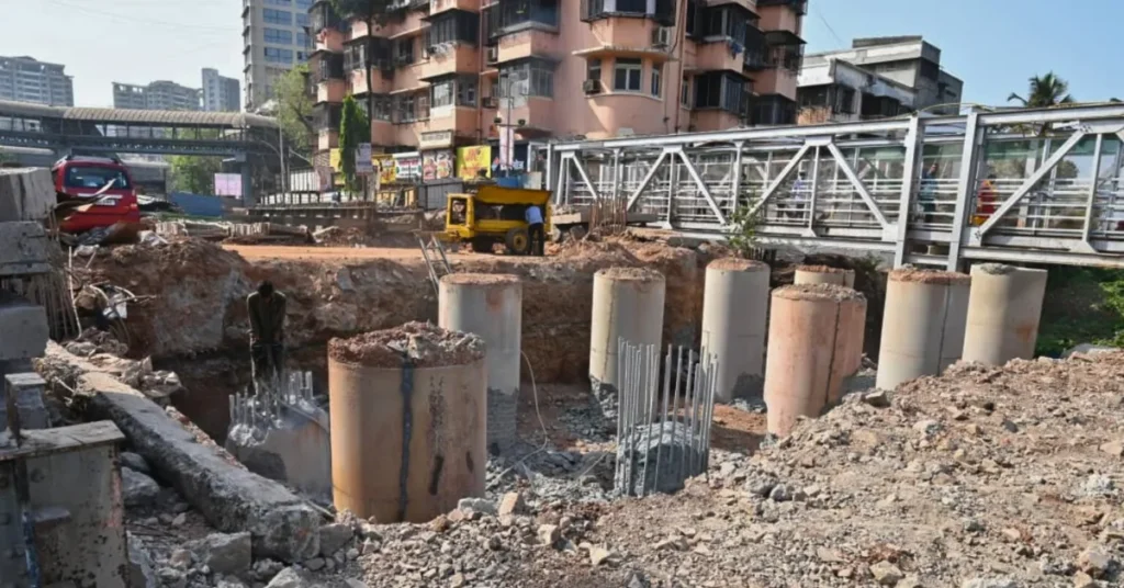 Sion railway overbridge reconstruction work in Mumbai