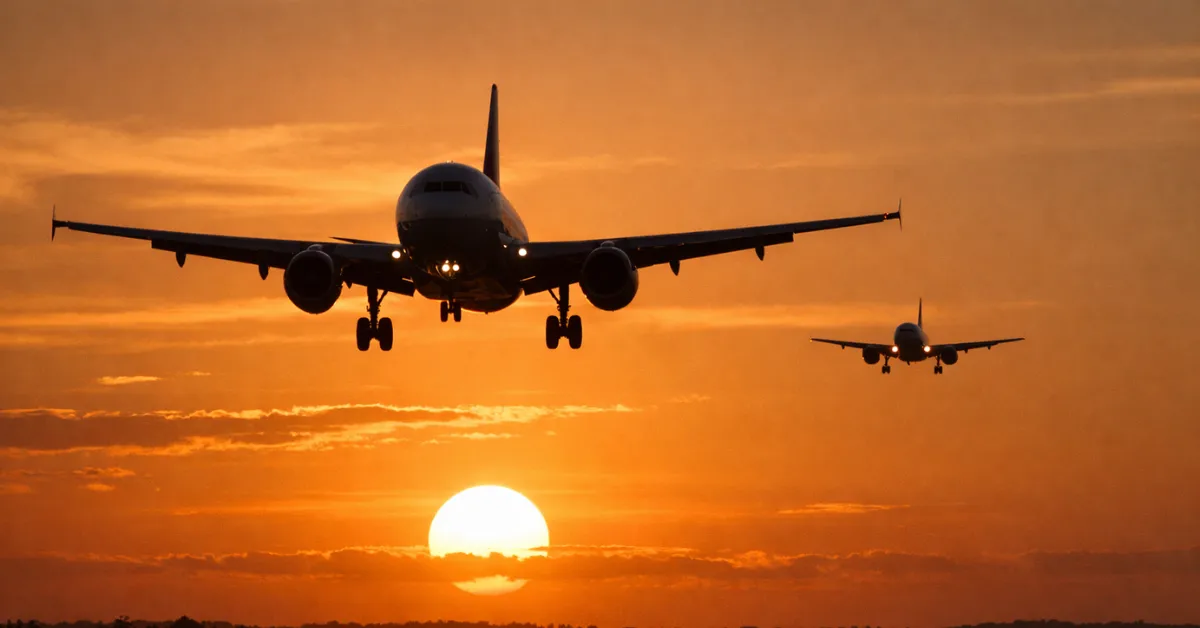 Passenger aircraft approaching runway representing regional air connectivity under UDAN scheme