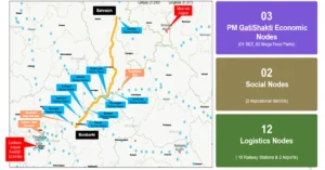Map showing Barabanki to Bahraich highway corridor and connectivity nodes in Uttar Pradesh