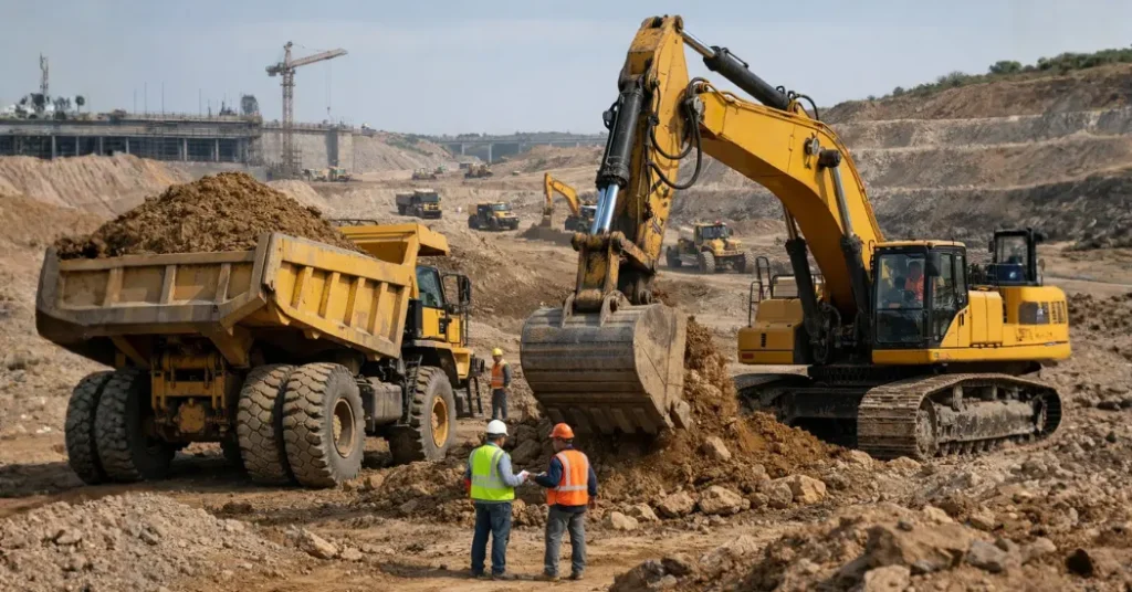 BEML heavy equipment used in infrastructure and construction projects