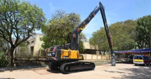 BEML long reach excavator with dredge pump at KGF Complex BEML long reach excavator with dredge pump at KGF Complex