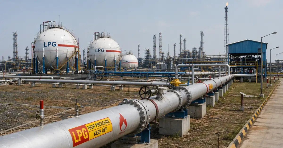 LPG pipeline infrastructure in India connecting refinery and storage facilities