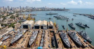 India maritime expansion with multiple vessels at sea