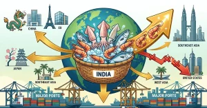 India’s seafood exports handled through major ports with cargo loading operations