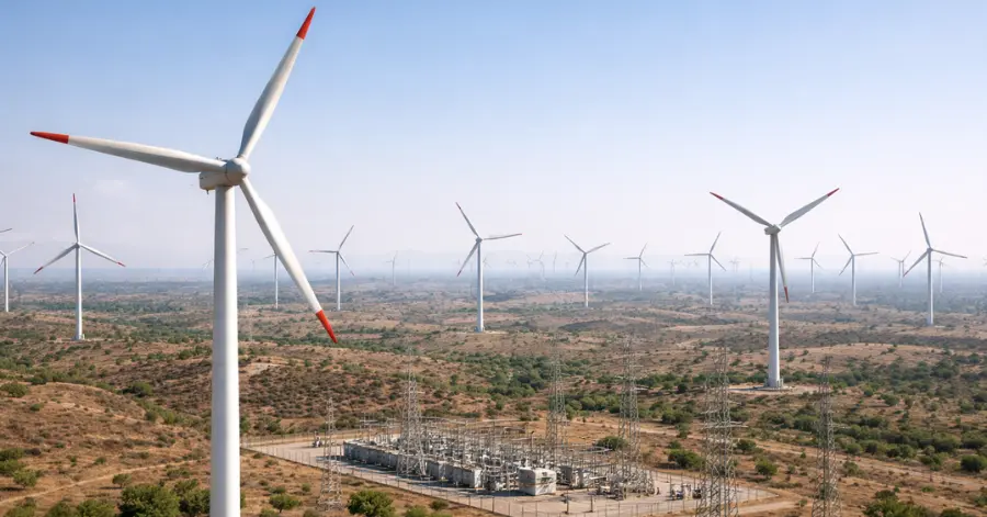 wind energy turbines in India showing large scale capacity addition
