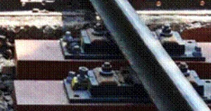 Indian Railways composite sleepers installed on track with fastening systems