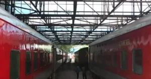 Kankaria Coaching Depot railway coaches under maintenance shed