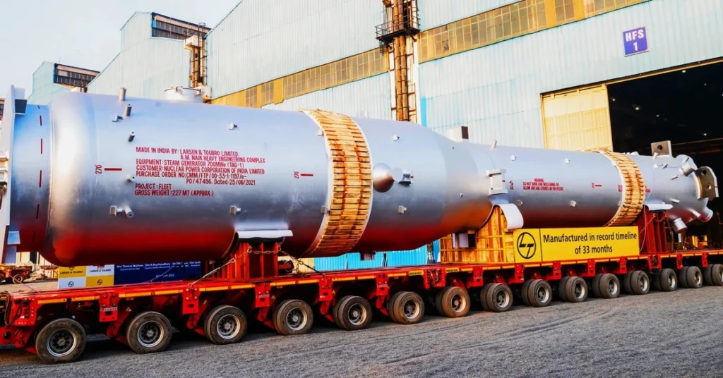 L&T manufactured steam generator for NPCIL nuclear power project