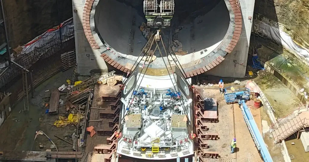 Mumbai-Ahmedabad Bullet Train Project TBM assembly at BKC Sawli tunnel site