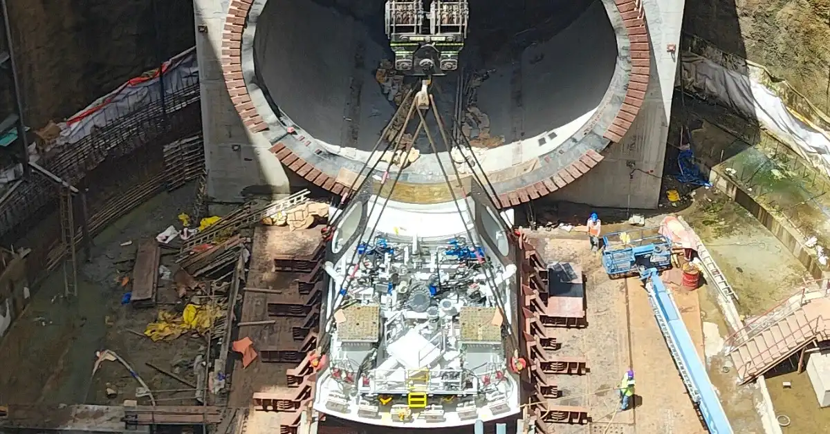 Mumbai-Ahmedabad Bullet Train Project TBM assembly at BKC Sawli tunnel site