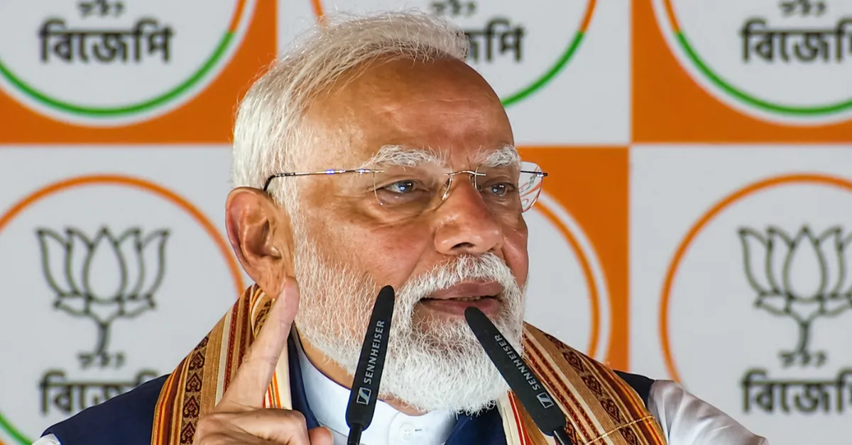 PM Modi addressing a public gathering ahead of development projects launch in Sikkim