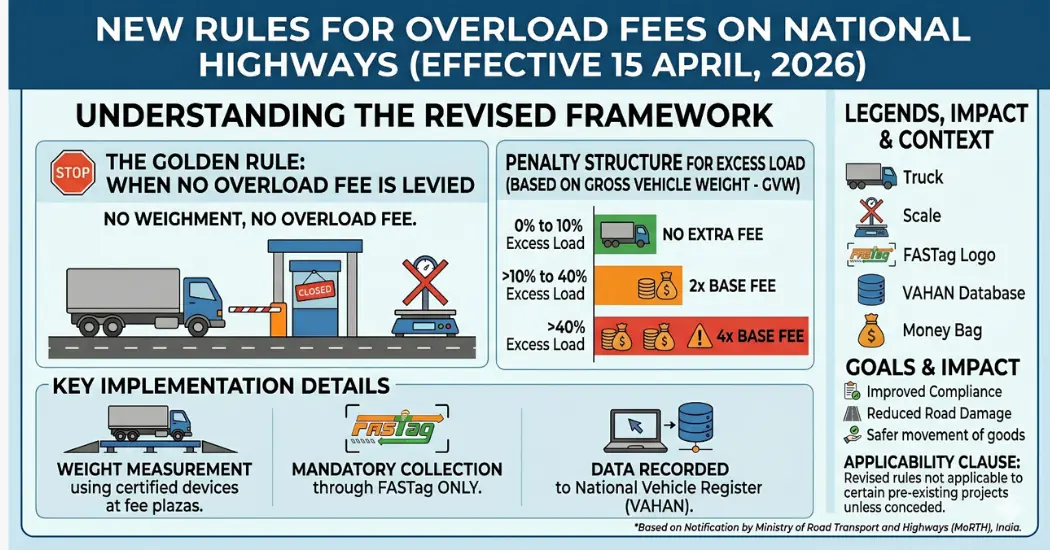 National Highways overload fee rules weighment system at toll plaza