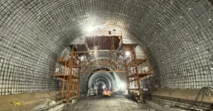 NATM tunnel lining and reinforcement works in Mumbai Ahmedabad bullet train corridor Maharashtra
