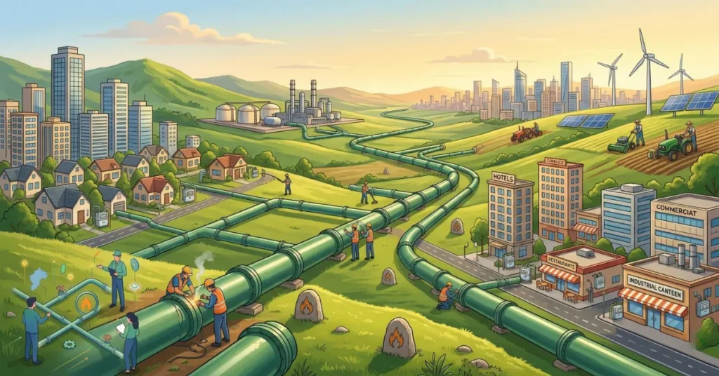 PNG Expansion showing piped natural gas connections installed in urban area