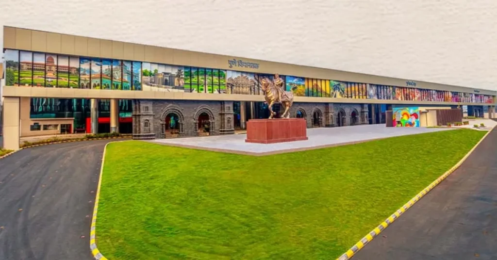 Pune Airport terminal building exterior view