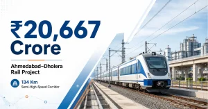 Ahmedabad-Dholera semi-high-speed rail project featured image