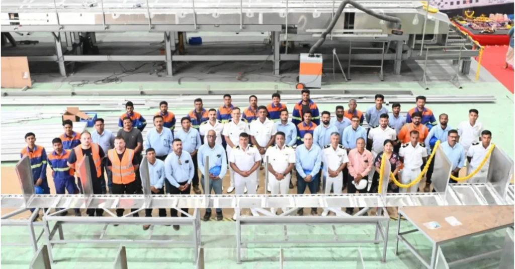 Indian Coast Guard conducts Girder Laying Ceremony for indigenous Air Cushion Vehicles in Goa 3 Girder Laying Ceremony for Indian Coast Guard Air Cushion Vehicles at Goa shipyard