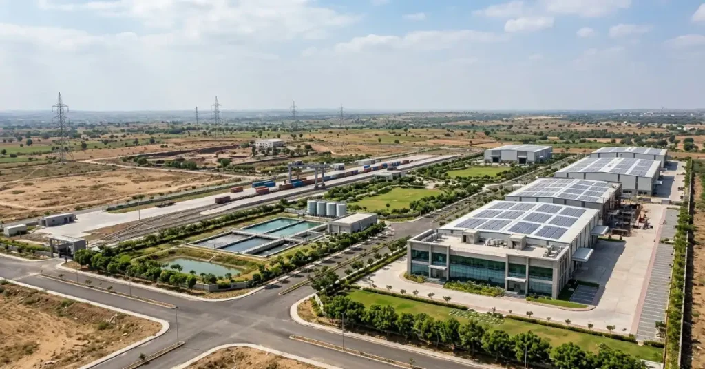 Modern industrial park ecosystem representing the BHAVYA Scheme