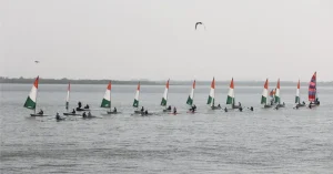 Bhojtal Naval Sailing Node sail parade by Indian Navy personnel