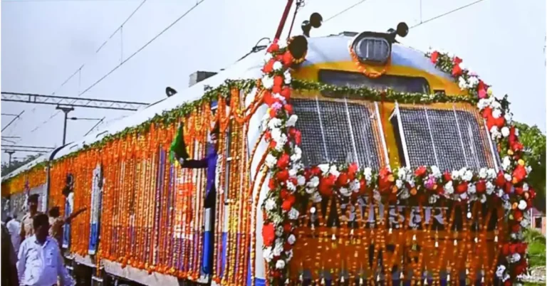 Dohrighat-Aunrihar passenger train during flagging-off ceremony in Uttar Pradesh