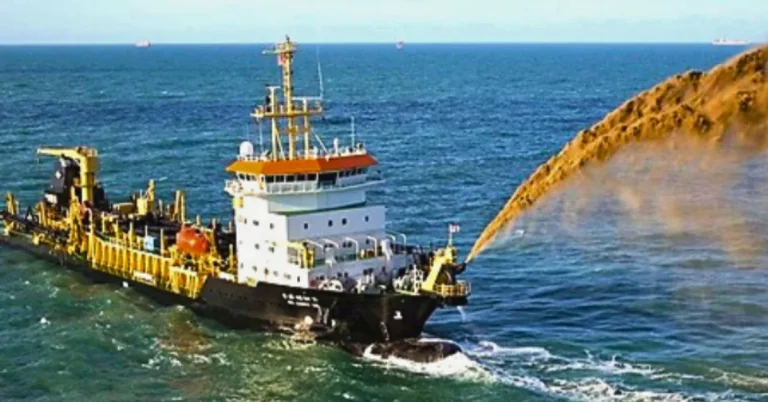 Dredging Corporation of India dredger vessel in operation