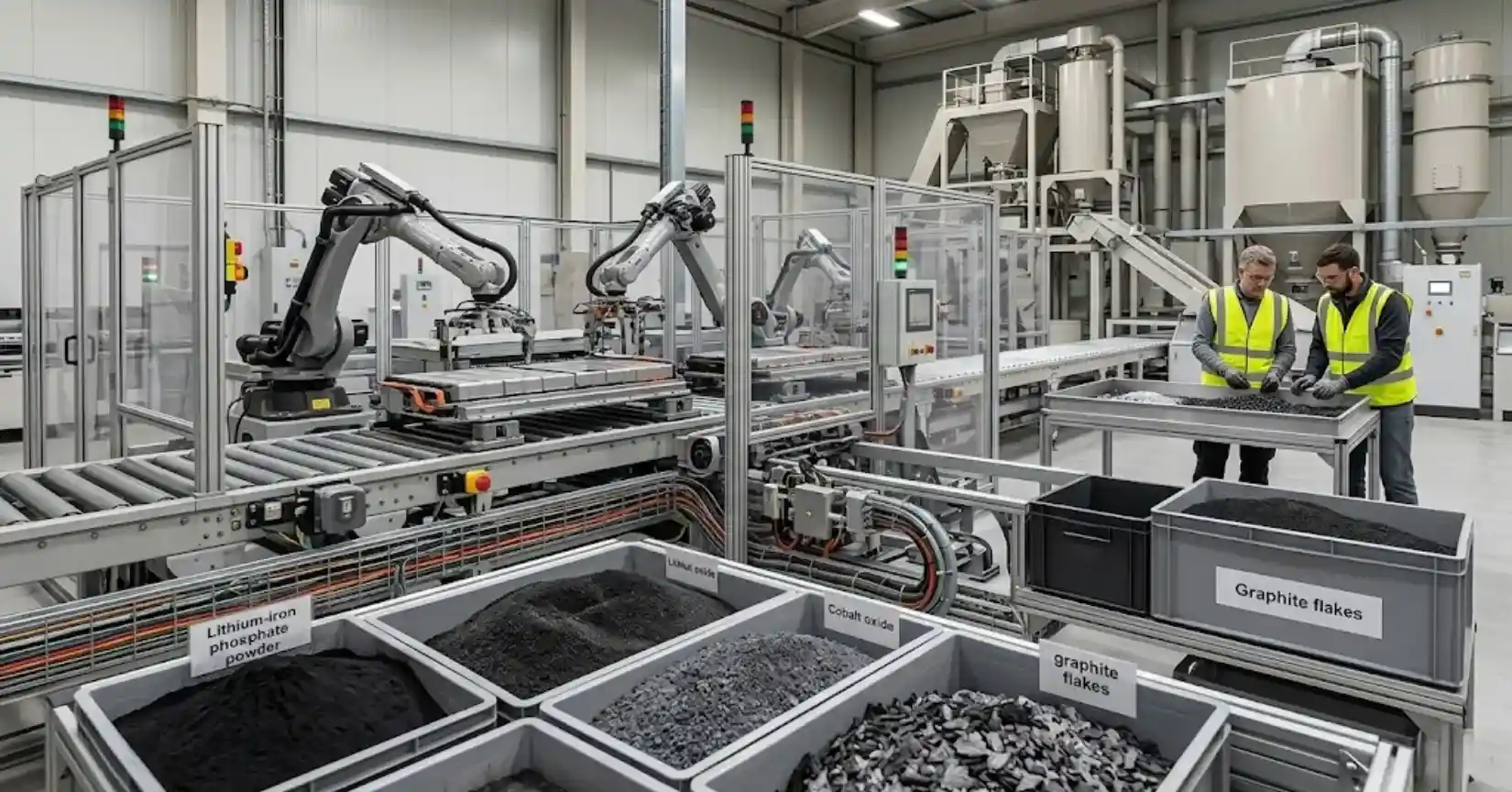 EV battery recycling initiative facility processing lithium-ion batteries