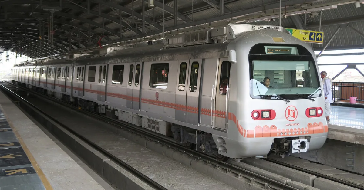 Jaipur Metro Phase-II elevated viaduct construction site