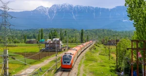 Jammu-Srinagar Vande Bharat train at Jammu Tawi station