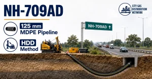 natural gas pipeline utility corridor and HDD infrastructure along NH-709AD