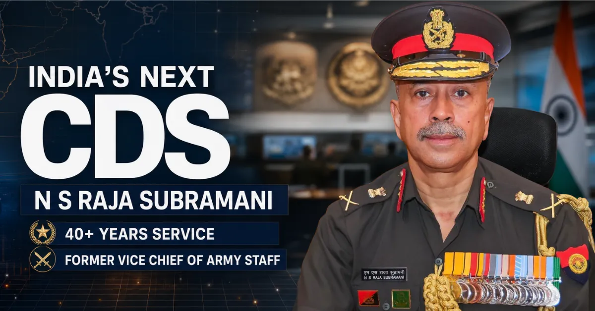 N S Raja Subramani featured newsroom image after appointment as India’s next Chief of Defence Staff