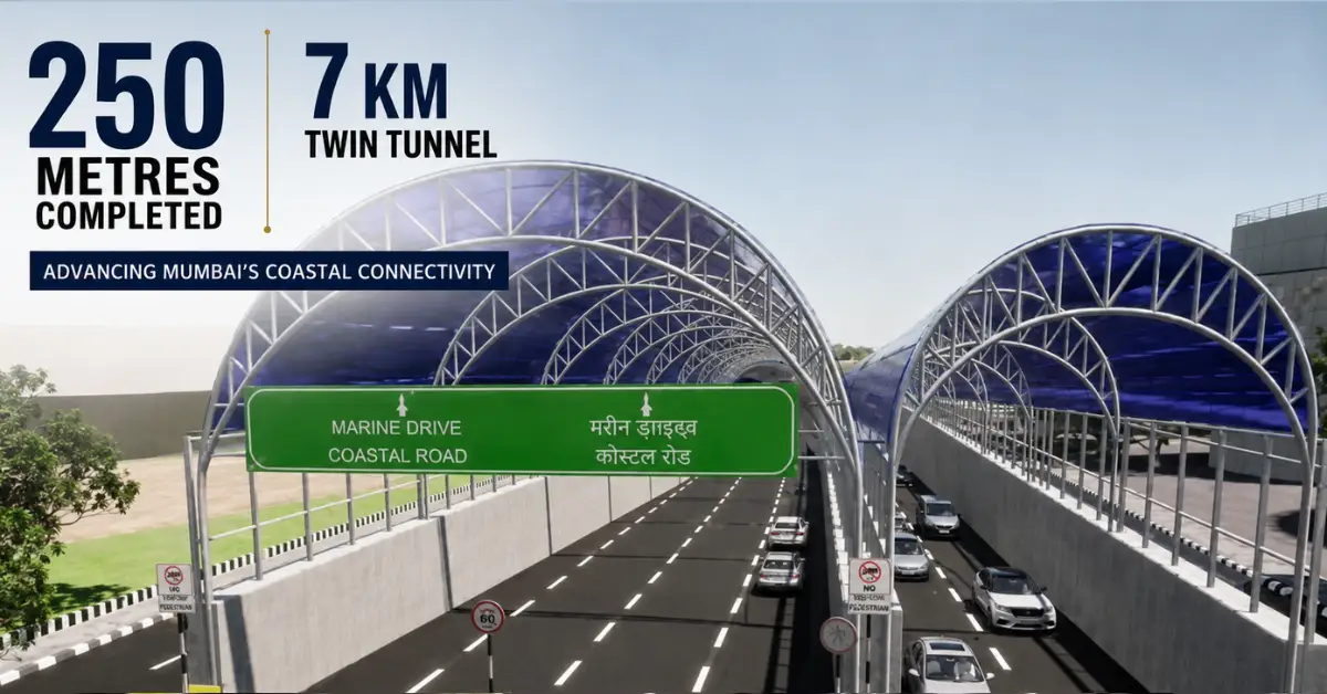 Orange Gate-Marine Drive Urban Road Tunnel project visual with infographic overlays