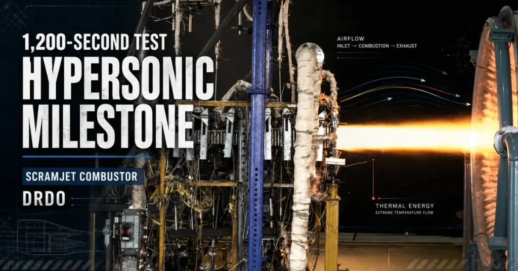 India achieves major hypersonic missile milestone with 1,200-second scramjet combustor test 6 DRDO scramjet combustor undergoing hypersonic propulsion ground testing