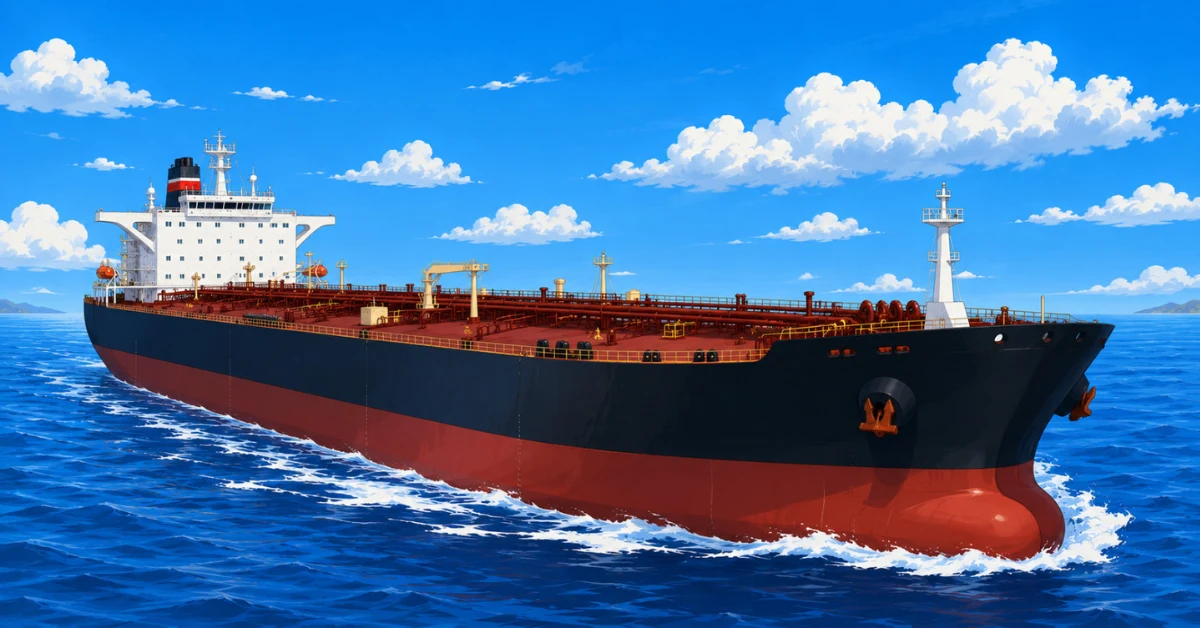 Strait of Hormuz route infographic for NISSOS KEROS crude tanker