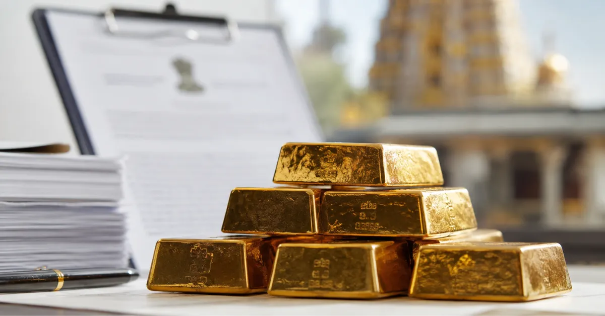 Temple Trusts and gold monetisation clarification represented through gold bars and policy context