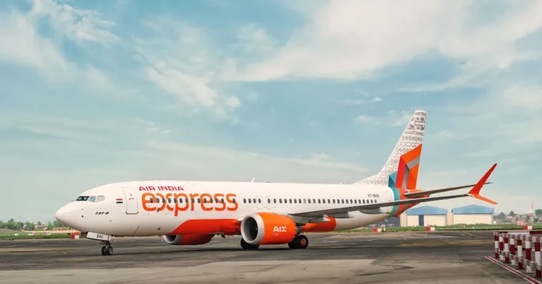 Air India Express aircraft ahead of Navi Mumbai airport international operations