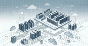AirTrunk data centre investment shown through a text-free digital infrastructure