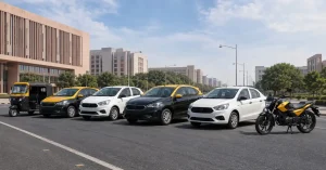 Representative image showing vehicles associated with the Bharat Taxi cooperative ride-hailing platform