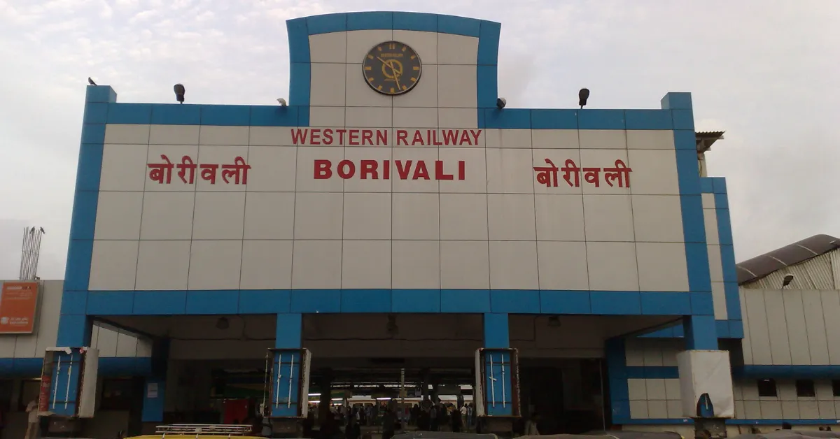 Front facade of Borivali railway station in Mumbai under Western Railway