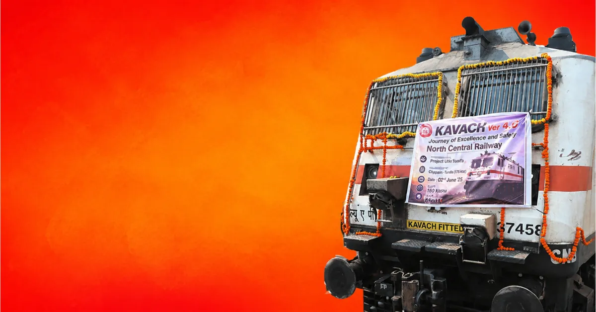 Chipiyana Buzurg-Tundla section locomotive equipped with Kavach 4.0 for 160 Kmph operations