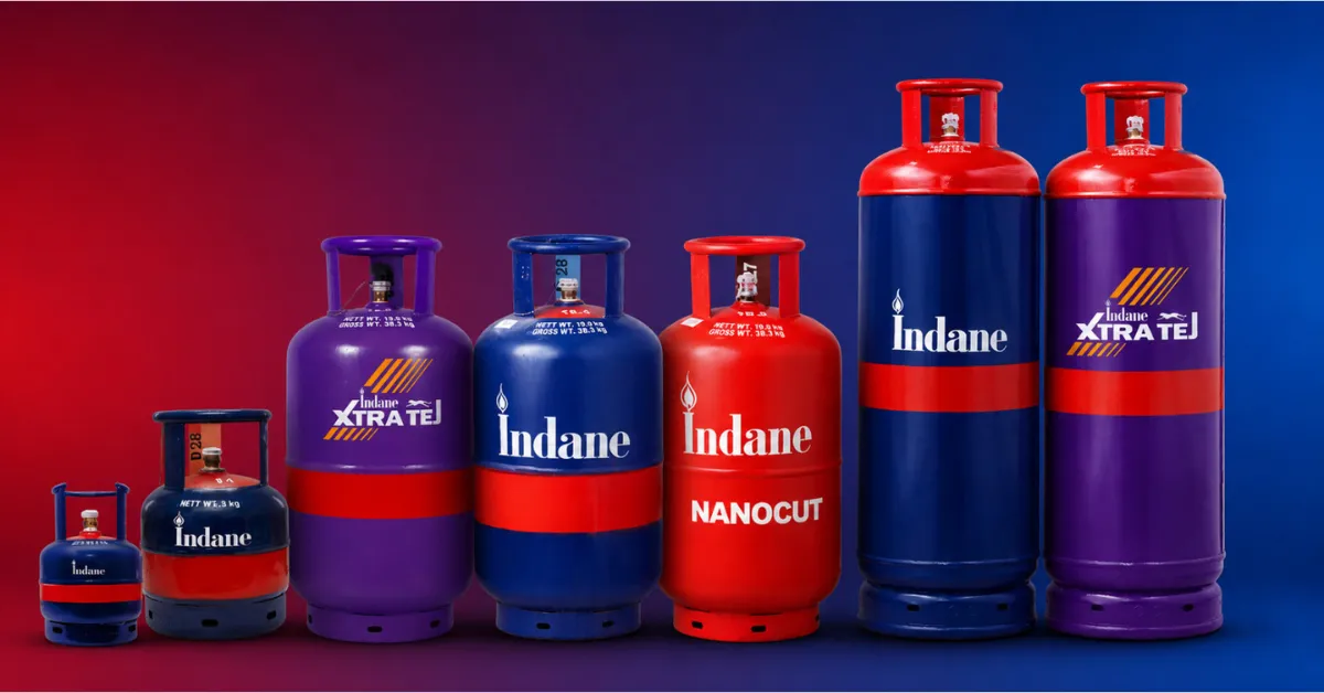 Commercial LPG cylinders used by industrial and business consumers in India
