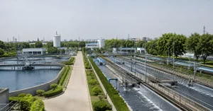 tertiary treated water infrastructure at a modern sewage treatment facility