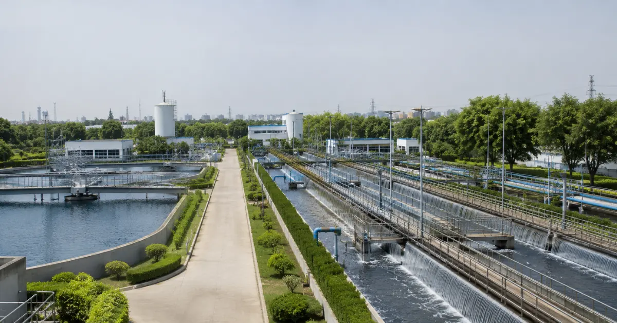 tertiary treated water infrastructure at a modern sewage treatment facility
