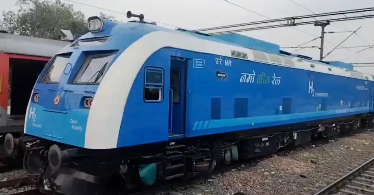 India's hydrogen fuel cell-based train undergoing trial operations in Haryana