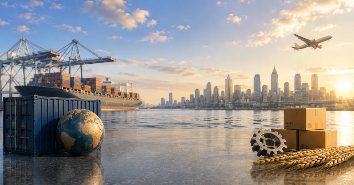 India-US Trade Talks represented through global trade and logistics imagery
