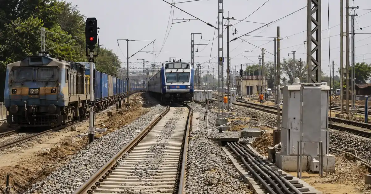 Indian Railways infrastructure modernisation projects including line doubling and signalling upgrades.