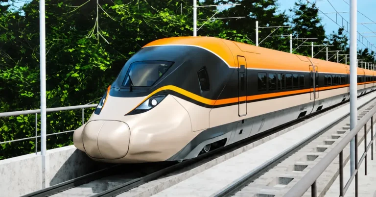 Indigenous bullet train concept operating on a dedicated high-speed rail corridor in India