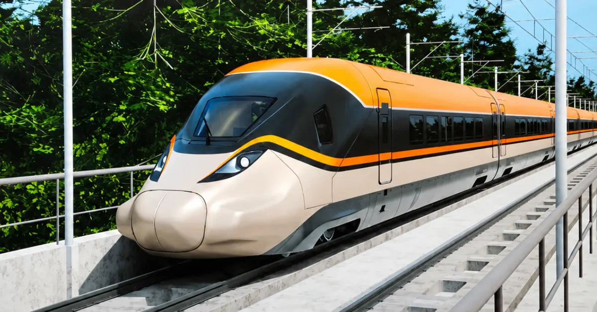 Indigenous bullet train concept operating on a dedicated high-speed rail corridor in India